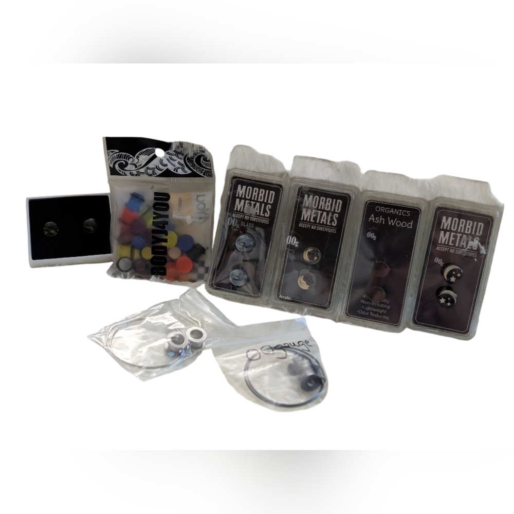 🆕 00 Gauge Plugs Unisex Body Jewelry Assortment Bundle